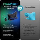Darrahopens Health & Beauty > Massage & Relaxation > Massagers Adjustable Airbag Neck Stretcher – Ergonomic Cervical Traction Pillow with 8 Massage Points for Neck Pain Relief, Portable Spinal Alignment Device for Home, Office, and Travel Use (Black)