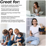 Darrahopens Health & Beauty > Massage & Relaxation > Massagers Adjustable Airbag Neck Stretcher – Ergonomic Cervical Traction Pillow with 8 Massage Points for Neck Pain Relief, Portable Spinal Alignment Device for Home, Office, and Travel Use (Black)
