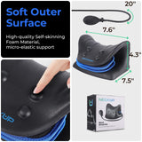 Darrahopens Health & Beauty > Massage & Relaxation > Massagers Adjustable Airbag Neck Stretcher – Ergonomic Cervical Traction Pillow with 8 Massage Points for Neck Pain Relief, Portable Spinal Alignment Device for Home, Office, and Travel Use (Black)