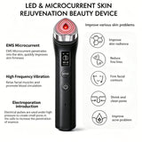 Darrahopens Health & Beauty > Massage & Relaxation > Massagers Beauty Device: Red and Blue Light, Home Use, Portable, Vibrating, Multi-Functional, with Voice Guidance, 5-Color Light Therapy, Eye Massage, Eye Care Device/"Upgrade" black beauty introducer