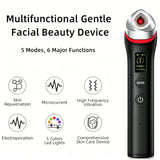 Darrahopens Health & Beauty > Massage & Relaxation > Massagers Beauty Device: Red and Blue Light, Home Use, Portable, Vibrating, Multi-Functional, with Voice Guidance, 5-Color Light Therapy, Eye Massage, Eye Care Device/"Upgrade" black beauty introducer