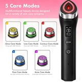 Beauty Device: Red and Blue Light, Home Use, Portable, Vibrating, Multi-Functional, with Voice Guidance, 5-Color Light Therapy, Eye Massage, Eye Care Device/"Upgrade" pink beauty introducer
