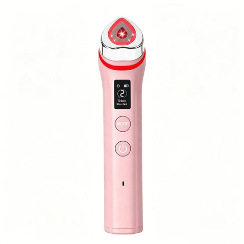 Darrahopens Health & Beauty > Massage & Relaxation > Massagers Beauty Device: Red and Blue Light, Home Use, Portable, Vibrating, Multi-Functional, with Voice Guidance, 5-Color Light Therapy, Eye Massage, Eye Care Device/"Upgrade" pink beauty introducer