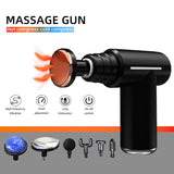 Darrahopens Health & Beauty > Massage & Relaxation > Massagers Black Lightweight Mini Hot Cold Massage Gun with 6 Heads - 6 Intensity Dual Thermal Therapy Muscle Reliever for Portable Body Recovery