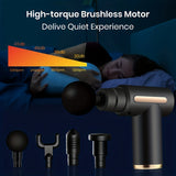 Darrahopens Health & Beauty > Massage & Relaxation > Massagers Black**Portable Deep Tissue Massager | 6-Speed & 4 Heads & 15-Min Timer｜Professional Muscle Recovery, Anytime Anywhere**