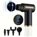 Darrahopens Health & Beauty > Massage & Relaxation > Massagers Black**Portable Deep Tissue Massager | 6-Speed & 4 Heads & 15-Min Timer｜Professional Muscle Recovery, Anytime Anywhere**