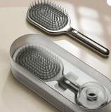 Darrahopens Health & Beauty > Massage & Relaxation > Massagers Black Premium Self-Cleaning Hair Brush Set with Stand - Anti-Static Detangling & Scalp Massage Paddle Brush