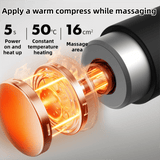 Darrahopens Health & Beauty > Massage & Relaxation > Massagers Black Sliver Mini Hot Cold Massage Gun with10 Heads - 6 Intensity Dual Thermal Therapy Deep Muscle Reliever for Gym Fitness Recovery