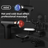 Darrahopens Health & Beauty > Massage & Relaxation > Massagers Black Sliver Mini Hot Cold Massage Gun with10 Heads - 6 Intensity Dual Thermal Therapy Deep Muscle Reliever for Gym Fitness Recovery