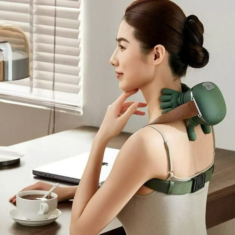 Darrahopens Health & Beauty > Massage & Relaxation > Massagers Compact 4D Bionic 10-Fingers Shoulder & Neck Massager - EMS Micro-current & Vibration Neck Reliever with 2-Level Red Light Heat