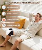 Darrahopens Health & Beauty > Massage & Relaxation > Massagers Cordless 360° Knee Massager with 1-Second Heat & Red Light Therapy: 3 Intensity Levels for Australian Athletes, Seniors & Active Adults