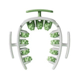 Darrahopens Health & Beauty > Massage & Relaxation > Massagers Green and White Removable Adjustable Wrap-Around Muscle Roller - 11-Wheel Deep Tissue Massager for Legs, Arms & Body