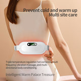 Darrahopens Health & Beauty > Massage & Relaxation > Massagers Green Portable USB Rechargeable Graphene Heating Waist Belt with Gift Box - 4 Modes Vibrating Abdominal Massager & 3 Levels Large Area Heating Therapy Pad for Women