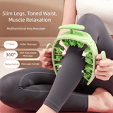 Darrahopens Health & Beauty > Massage & Relaxation > Massagers Green Removable Adjustable Wrap-Around Muscle Roller - 11-Wheel Deep Tissue Massager for Legs, Arms & Body
