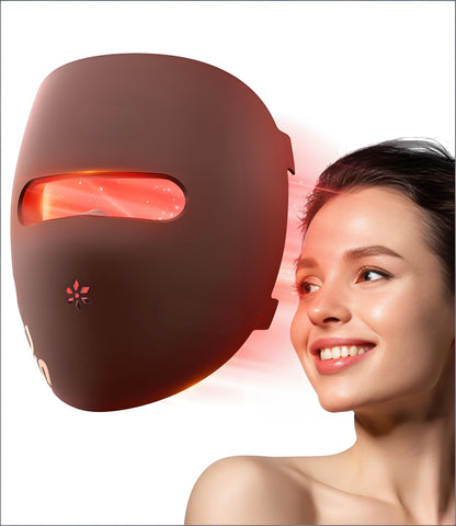 Darrahopens Health & Beauty > Massage & Relaxation > Massagers High-Performance 3D LED Beauty Mask – 4 Light Modes, 328 LEDs, Wireless Operation, Adjustable Timer, Lightweight & Flexible Fit – Reveal Radiant Skin (Brown)