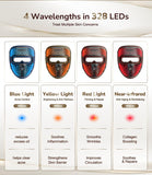 Darrahopens Health & Beauty > Massage & Relaxation > Massagers High-Performance 3D LED Beauty Mask – 4 Light Modes, 328 LEDs, Wireless Operation, Adjustable Timer, Lightweight & Flexible Fit – Reveal Radiant Skin (Brown)