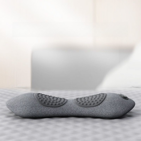 Darrahopens Health & Beauty > Massage & Relaxation > Massagers Light Grey 3-in-1 Heated Back Stretcher with Vibration Massage & Traction Lift — Memory Foam Lumbar Support Cushion for Home Therapy and Pain Relief