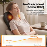 Darrahopens Health & Beauty > Massage & Relaxation > Massagers Livemor Back Massager with Heat and Traction, Neck and Shoulder Massage Pillow, Ergonomic Backrest for Office Chair & Sofa, Lumbar Support Cushion with 2-Level Thermal Relief, 6 Modes for Cervical & Full Body Pain Relief, Large