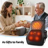 Darrahopens Health & Beauty > Massage & Relaxation > Massagers Livemor Back Massager with Heat and Traction, Neck and Shoulder Massage Pillow, Ergonomic Backrest for Office Chair & Sofa, Lumbar Support Cushion with 2-Level Thermal Relief, 6 Modes for Cervical & Full Body Pain Relief, Large