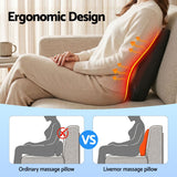 Darrahopens Health & Beauty > Massage & Relaxation > Massagers Livemor Back Massager with Heat and Traction, Neck and Shoulder Massage Pillow, Ergonomic Backrest for Office Chair & Sofa, Lumbar Support Cushion with 2-Level Thermal Relief, 6 Modes for Cervical & Full Body Pain Relief, Large