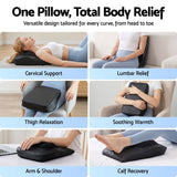 Darrahopens Health & Beauty > Massage & Relaxation > Massagers Livemor Back Massager with Heat and Traction, Neck and Shoulder Massage Pillow, Ergonomic Backrest for Office Chair & Sofa, Lumbar Support Cushion with 2-Level Thermal Relief, 6 Modes for Cervical & Full Body Pain Relief, Large