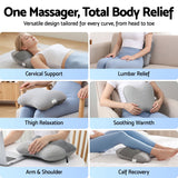 Darrahopens Health & Beauty > Massage & Relaxation > Massagers Livemor Back Massager with Heat, USB Neck and Shoulder Massage Pillow, 3-Speed Ergonomic Lumbar Support Cushion for Office Chair, Portable Muscle Relief for Back, Thigh & Calf, Grey