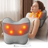 Darrahopens Health & Beauty > Massage & Relaxation > Massagers Livemor Back Massager with Heat, USB Neck and Shoulder Massage Pillow, 3-Speed Ergonomic Lumbar Support Cushion for Office Chair, Portable Muscle Relief for Back, Thigh & Calf, Grey