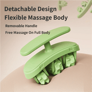Darrahopens Health & Beauty > Massage & Relaxation > Massagers Pink and White Multifunctional Ring Massage Roller with Detachable Handles - Dual Row 11 Wheel Manual Massager for Full Body Muscle Relief, 180 Degree Flexible Adjustable Width