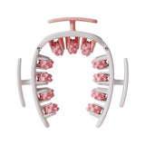 Darrahopens Health & Beauty > Massage & Relaxation > Massagers Pink and White Multifunctional Ring Massage Roller with Detachable Handles - Dual Row 11 Wheel Manual Massager for Full Body Muscle Relief, 180 Degree Flexible Adjustable Width
