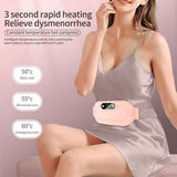 Darrahopens Health & Beauty > Massage & Relaxation > Massagers Pink Portable USB Rechargeable Graphene Heating Waist Belt with Gift Box - 4 Modes Vibrating Abdominal Massager & 3 Levels Large Area Heating Therapy Pad for Women