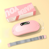 Darrahopens Health & Beauty > Massage & Relaxation > Massagers Pink Portable USB Rechargeable Graphene Heating Waist Belt with Gift Box - 4 Modes Vibrating Abdominal Massager & 3 Levels Large Area Heating Therapy Pad for Women