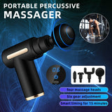 Darrahopens Health & Beauty > Massage & Relaxation > Massagers **Portable Deep Tissue Massager | 6-Speed & 4 Heads & 15-Min Timer｜Professional Muscle Recovery, Anytime Anywhere**