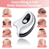 Darrahopens Health & Beauty > Massage & Relaxation > Massagers Portable Smart LCD Electric Gua Sha Face Massager - 45°C Constant Hot Compresss & Dual Mode Vibration Facial Lifting Beauty Device