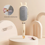 Darrahopens Health & Beauty > Massage & Relaxation > Massagers Rabbit ear comb Soft Touch Air Cushion Hair Brush with Built-in Cleaning Claw Detangling Massage Comb for Wet and Dry Hair Gentle Scalp Care