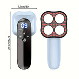 Darrahopens Health & Beauty > Massage & Relaxation > Massagers Rechargeable Handheld Massager With 4-Point Head(Blue)