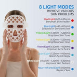 Darrahopens Health & Beauty > Massage & Relaxation > Massagers Red Light Therapy for Face, 850nm NIR LED Mask for Daily Beauty Routine 8 Modes Light Therapy Mask, 51 LED Cores with Timer & Brightness Adjustment Functions In Australia - Darrahopens
