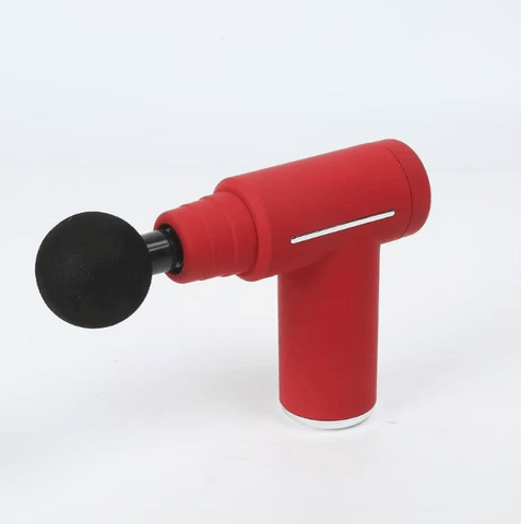 Darrahopens Health & Beauty > Massage & Relaxation > Massagers Red Lightweight Mini Hot Cold Massage Gun with 6 Heads - 6 Intensity Dual Thermal Therapy Muscle Reliever for Portable Body Recovery