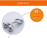 Darrahopens Health & Beauty > Massage & Relaxation > Massagers Silvery 3D Face Roller Massager V-Shaped Lifting Tool - Double Ball Facial Massage Device for Skin Tightening Wrinkle Reduction Jawline Contouring Beauty Care