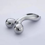 Darrahopens Health & Beauty > Massage & Relaxation > Massagers Silvery 3D Face Roller Massager V-Shaped Lifting Tool - Double Ball Facial Massage Device for Skin Tightening Wrinkle Reduction Jawline Contouring Beauty Care
