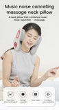 Darrahopens Health & Beauty > Massage & Relaxation > Massagers Smart 4-in-1 Travel Neck Pillow with ANC Headphones - Heated Vibration Massage & Bluetooth Audio - Memory Foam Support for Planes & Home - Beige