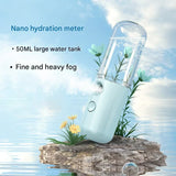 Darrahopens Health & Beauty > Massage & Relaxation > Massagers Two Portable Nano Facial Sprayer - 50ml USB Rechargeable Moisturizing Disinfectant Sprayer(white)