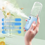Darrahopens Health & Beauty > Massage & Relaxation > Massagers Two Portable Nano Facial Sprayer - 50ml USB Rechargeable Moisturizing Disinfectant Sprayer(white)