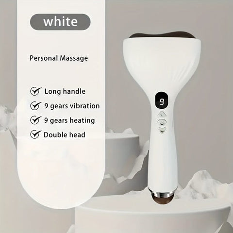 Darrahopens Health & Beauty > Massage & Relaxation > Massagers USB Electric Gua Sha Massager, Electric Massager, Heated Vibration Gua Sha Board, Suitable for Neck, Shoulder, and Back Massage Tools, Ideal for Beauty/Daily Relaxation, Home Personal Care Tool（WHITE）