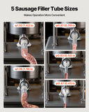 Darrahopens Health & Beauty > Massage & Relaxation > Massagers VEVOR Manual Sausage Stuffer, 22 LBS / 10 L Vertical Meat Stuffer, Dual-Speed Sausage Casing Meat Filling Machine, Stainless Steel Heavy Duty Filler with 5 Stuffing Tubes, for Commercial & Home Use