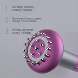 Darrahopens Health & Beauty > Massage & Relaxation > Massagers White Electric Meridian Brush Massager - 6-in-1 Handheld Device with Vibration, Microcurrent, and Heat Therapy