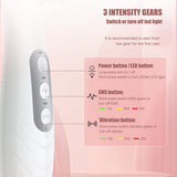 Darrahopens Health & Beauty > Massage & Relaxation > Massagers White Porrtable EMS Vibration Scalp Massager & Hair Growth Comb - Tri-Color LED Therapy, 8 Gentle Comb Teeth | 6 EMS Teeth | 6 Essence-Dispensing Teeth for Even Application & Hair Rescue
