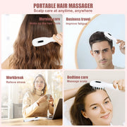 Darrahopens Health & Beauty > Massage & Relaxation > Massagers White Porrtable EMS Vibration Scalp Massager & Hair Growth Comb - Tri-Color LED Therapy, 8 Gentle Comb Teeth | 6 EMS Teeth | 6 Essence-Dispensing Teeth for Even Application & Hair Rescue