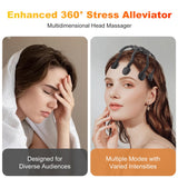 Darrahopens Health & Beauty > Massage & Relaxation > Massagers Wireless Octopus Head Massager – 8-Point Vibration Therapy, 360° Scalp Relief, Rechargeable with 3 Modes for Stress & Insomnia Relief (Black)