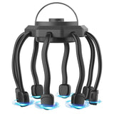 Darrahopens Health & Beauty > Massage & Relaxation > Massagers Wireless Octopus Head Massager – 8-Point Vibration Therapy, 360° Scalp Relief, Rechargeable with 3 Modes for Stress & Insomnia Relief (Black)