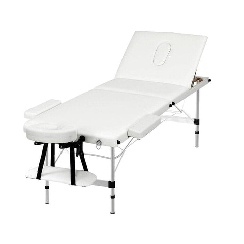 Darrahopens Health & Beauty > Massage Zenses Massage Table 3 Fold Aluminium 65CM Width Portable Therapy Beauty Bed
